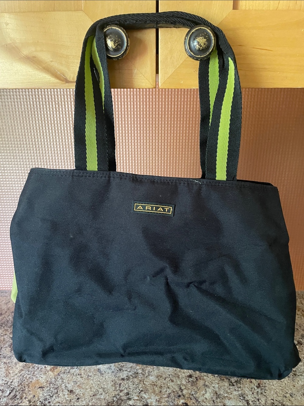 Ariat Black Tote with Lime-Green Strap Accents
